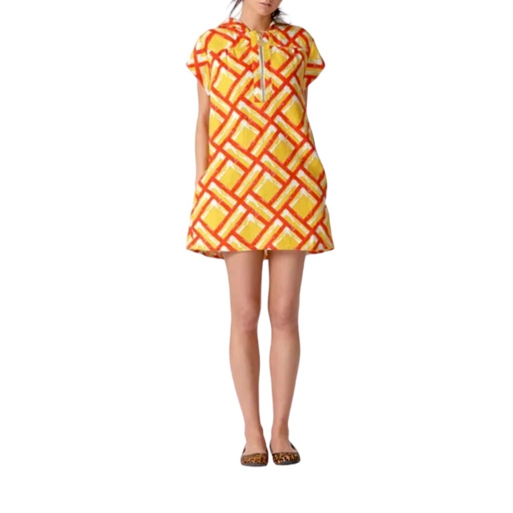 TRACY FEITH FOR TARGET COLOR BLOCK LINEN TUNIC DRESS WITH POCKETS HOODED DRESS